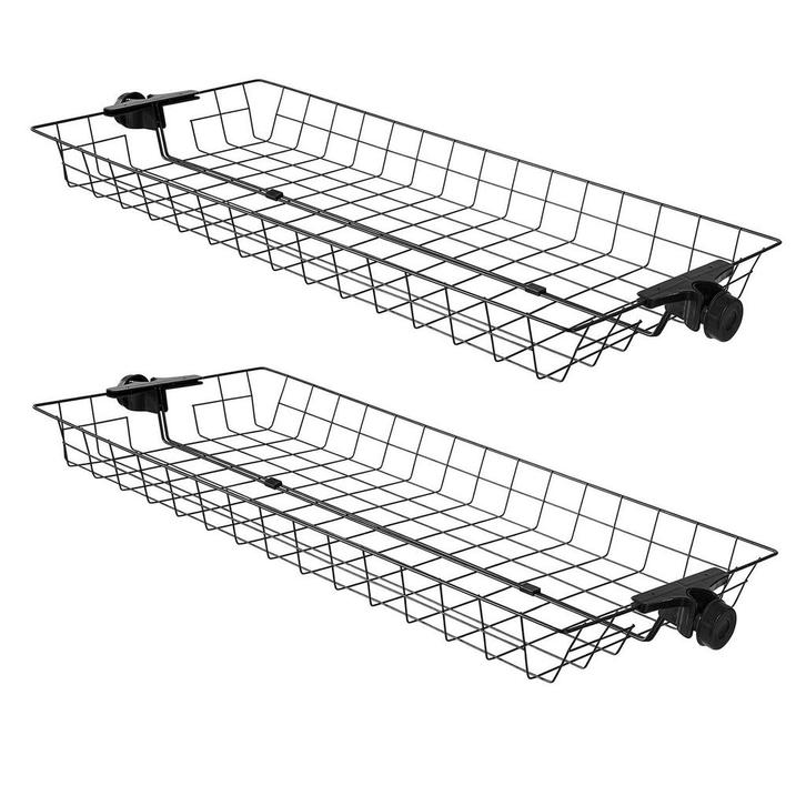 2dekans | SoBuy Set Van 2 Opbergmanden - Zwart Staal, Huis en Inrichting, Woonaccessoires | Kapstokken, Zo goed als nieuw, Ophalen of Verzenden
