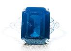Ring - 18 karaat Witgoud, Saffier Australië 2,76ct -IGE, Nieuw