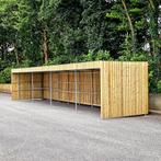 F-Line open hout of stalen fietsenstalling, Nieuw