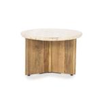 Bijzettafel Sara - 60cm - Beige/Bruin - 95899 - bijzettafels, Huis en Inrichting, Tafels | Bijzettafels, Nieuw, Overige materialen