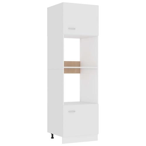 vidaXL Magnetronkast Lyon 60x57x207 cm bewerkt hout wit, Huis en Inrichting, Keuken | Keukenelementen, Wit, Nieuw, Verzenden