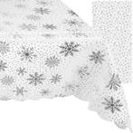Ruhhy Kersttafelkleed 260x140cm - Elegant Wit met Zilvere..., Diversen, Kerst, Ophalen of Verzenden, Nieuw