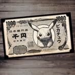 Kodo88 - Pikachu on 1000 Yen Banknote  - Hand Signed,, Nieuw