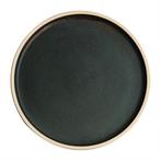 Canvas platte ronde borden | donkergroen | 25Øcm | 6 stuks, Verzenden