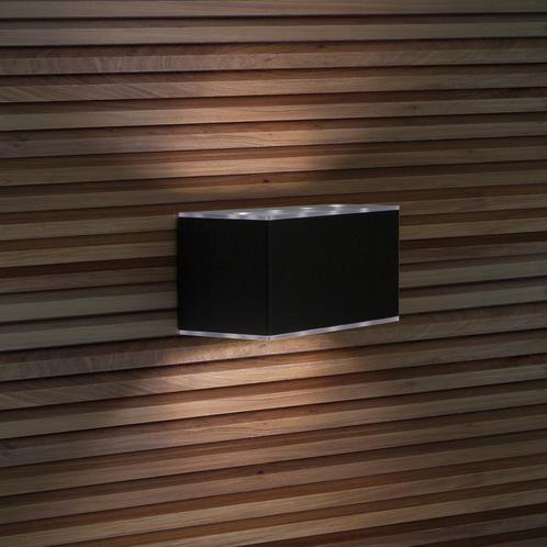 2x LED Solar Up &amp; Down Muurlamp antraciet Tuinverlichtin, Tuin en Terras, Buitenverlichting, Minder dan 50 watt, Nieuw, Aluminium