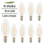 8x E14 LED lamp | Kaarslamp | 1.3 watt | 2700K warm wit, Huis en Inrichting, Lampen | Losse lampen, Nieuw, Sfeervol, Led-lamp