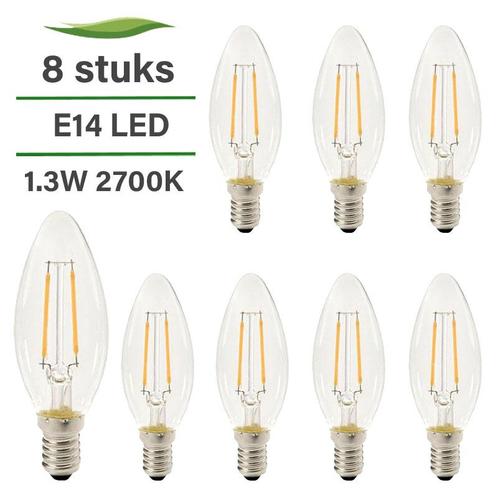 8x E14 LED lamp | Kaarslamp | 1.3 watt | 2700K warm wit, Huis en Inrichting, Lampen | Losse lampen, E14 (klein), Nieuw, Minder dan 30 watt