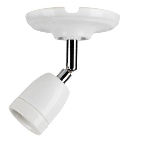 Bailey Plafondlamp Porselein Wit E27 verstelbare arm Ø10.5c, Huis en Inrichting, Lampen | Overige, Nieuw, Ophalen of Verzenden