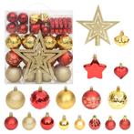 vidaXL 70-delige Kerstballenset goud en rood, Diversen, Kerst, Verzenden, Nieuw