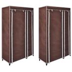 vidaXL Kledingkasten stof bruin 2 st, Verzenden, Nieuw