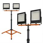 LED Bouwlamp op Statief | 2x 100W | Oranje | 4500K, Doe-het-zelf en Verbouw, Bouwverlichting, Ophalen of Verzenden, Nieuw, 50 tot 200 watt