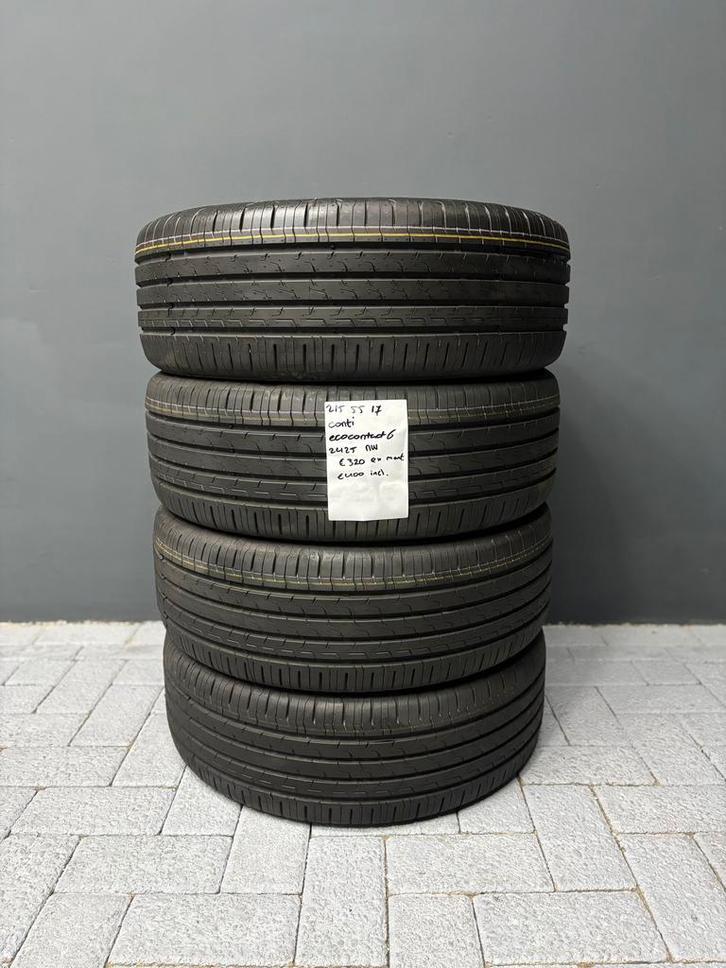 215/55/17 CONTI ECOCONTACT6 DEMO 4 STUKS €320 (2425), Auto-onderdelen, Banden en Velgen, 17 inch, Zomerbanden, 215 mm, Personenwagen