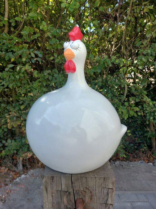 Beeld, funny white balloon chicken - 58 cm - polyresin, Antiek en Kunst, Curiosa en Brocante