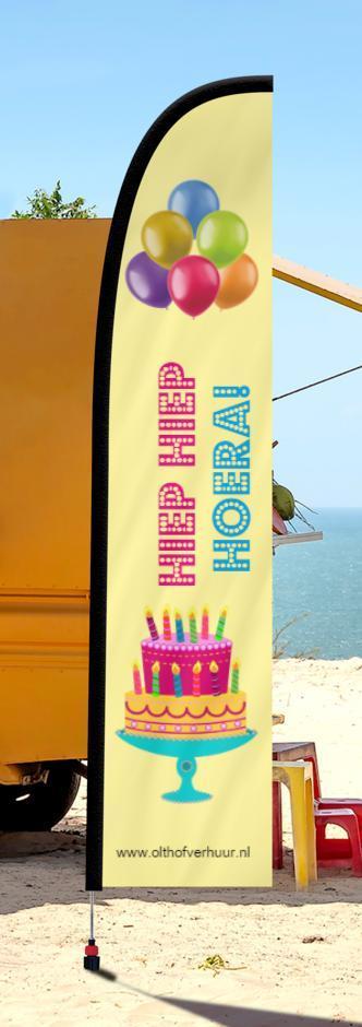 Beachvlag taart, Hobby en Vrije tijd, Feestartikelen | Verhuur, Verjaardag, Nieuw, Ophalen