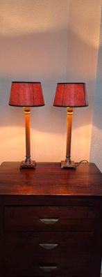 Tafellamp (2) - Metaal, Gepatineerd - Inclusief