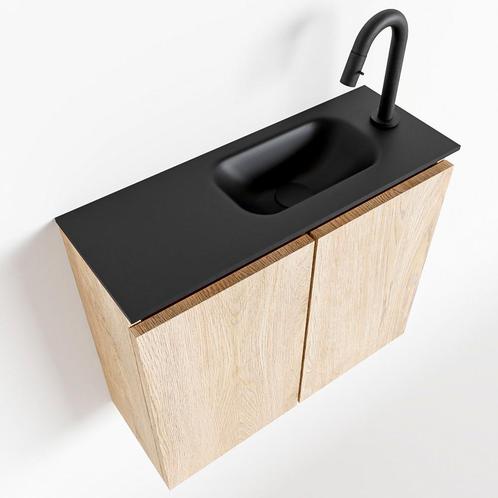 MONDIAZ TURE 60cm toiletmeubel washed oak. EDEN wastafel, Doe-het-zelf en Verbouw, Sanitair, Bad, Nieuw, Ophalen of Verzenden