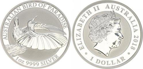 Australië. 1 Dollar 2018 - Birds of Paradise Riflebird -1 Oz, Postzegels en Munten, Munten | Europa | Niet-Euromunten