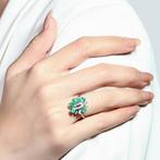 Ring - 14 karaat Witgoud - 1.22ct. tw. Smaragd - Diamant, Sieraden, Tassen en Uiterlijk, Ringen, Nieuw