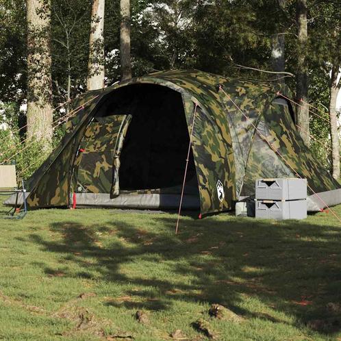vidaXL Koepeltent 6-persoons waterdicht camouflage, Caravans en Kamperen, Tenten, Nieuw, tot en met 2, Verzenden