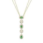 Halsketting - 14 karaat Geel goud - 1.76ct. tw. Smaragd -, Nieuw