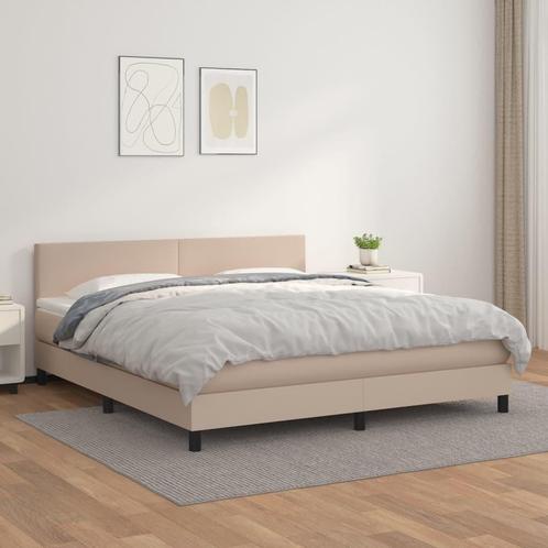 vidaXL Boxspring met matras kunstleer cappuccinokleurig, Huis en Inrichting, Slaapkamer | Bedden, 80 cm, 200 cm, Bruin, Eenpersoons