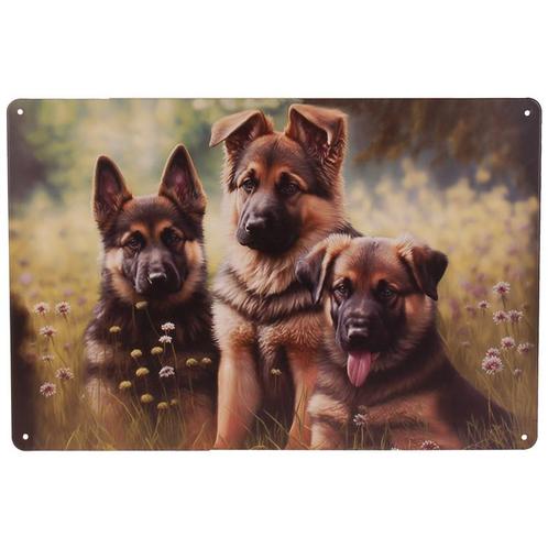 Metalen Plaatje - Herder Pups tussen Gras - 20x30cm NIEUW, Huis en Inrichting, Woonaccessoires | Tekstborden en Spreuken, Nieuw