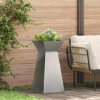 vidaXL Tuinpilaren Plantenbakken - 2 stuks met schaal, Verzenden, Minder dan 60 cm, Nieuw, Metaal