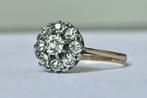 Ring - 18 karaat Geel goud, Platina -  1.10ct. tw. Diamant