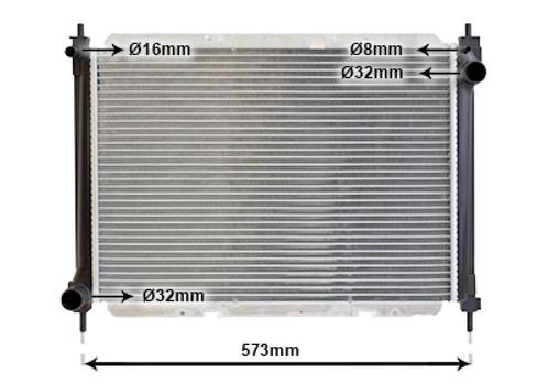 RADIATOR VOOR NISSAN MICRA 2003-2010 21410AY602, Auto-onderdelen, Airco en Verwarming, Nieuw, Ophalen of Verzenden