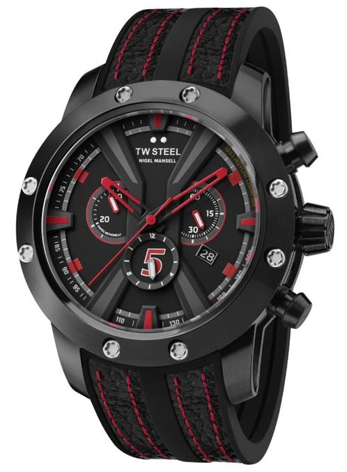 TW Steel GT14 Fast Lane Nigel Mansell horloge 47 mm, Sieraden, Tassen en Uiterlijk, Horloges | Heren, Kunststof, Nieuw, Staal