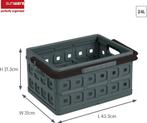 Sunware Square Vouwkrat Antraciet 24 liter 43.5x31xH21.3cm, Doe-het-zelf en Verbouw, Kratten en Dozen, Ophalen of Verzenden, Nieuw