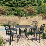 vidaXL 5-delige Bistroset gietaluminium zwart, Tuin en Terras, Verzenden, Nieuw, Aluminium, 4 zitplaatsen