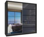 Kledingkast 158 cm zwart antraciet glans met spiegel en 2..., Huis en Inrichting, Kasten | Kledingkasten, Met lade(s), 150 tot 200 cm