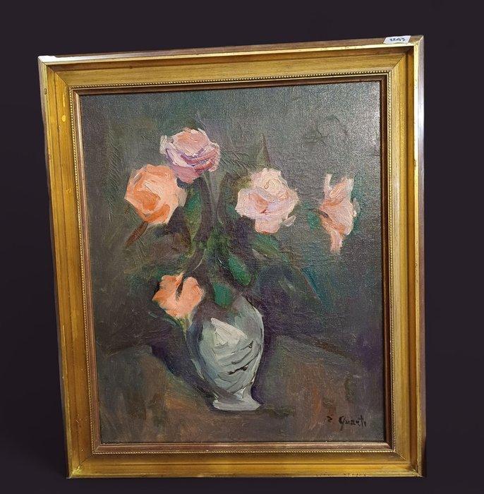 Ernesto Quarti Marchiò (1907 – 1982) - Vaso con rose, Antiek en Kunst, Kunst | Schilderijen | Klassiek