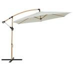 Zweefparasol in houtlook - Crème - 2,5 x Ø 3 m, Verzenden, Nieuw