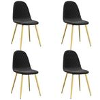 Eetkamerstoelen Zwart Fluweel (4 st) - retourdeal - 40% k..., Huis en Inrichting, Stoelen, Ophalen of Verzenden, Nieuw, Zwart
