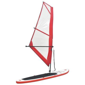 vidaXL Stand-up paddleboard opblaasbaar met zeilset rood en beschikbaar voor biedingen