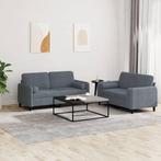vidaXL 2-delige Loungeset met kussens fluweel donkergrijs, Huis en Inrichting, Verzenden, Nieuw, Vierpersoons of meer, Stof