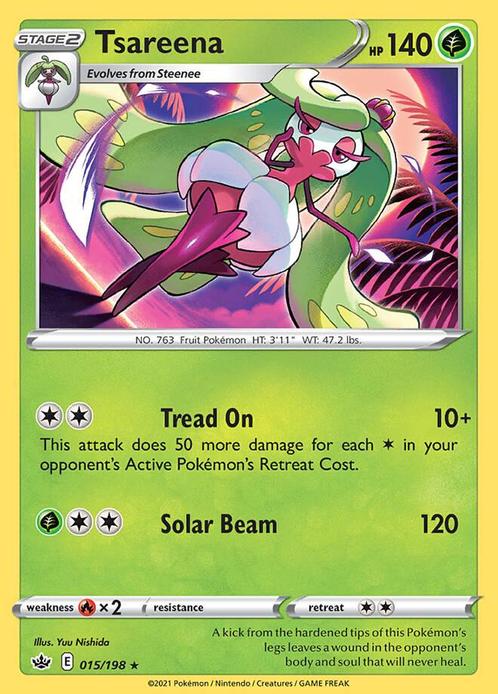 Tsareena 015/198 Chilling Reign, Hobby en Vrije tijd, Verzamelkaartspellen | Pokémon, Losse kaart, Nieuw, Foil, Ophalen of Verzenden
