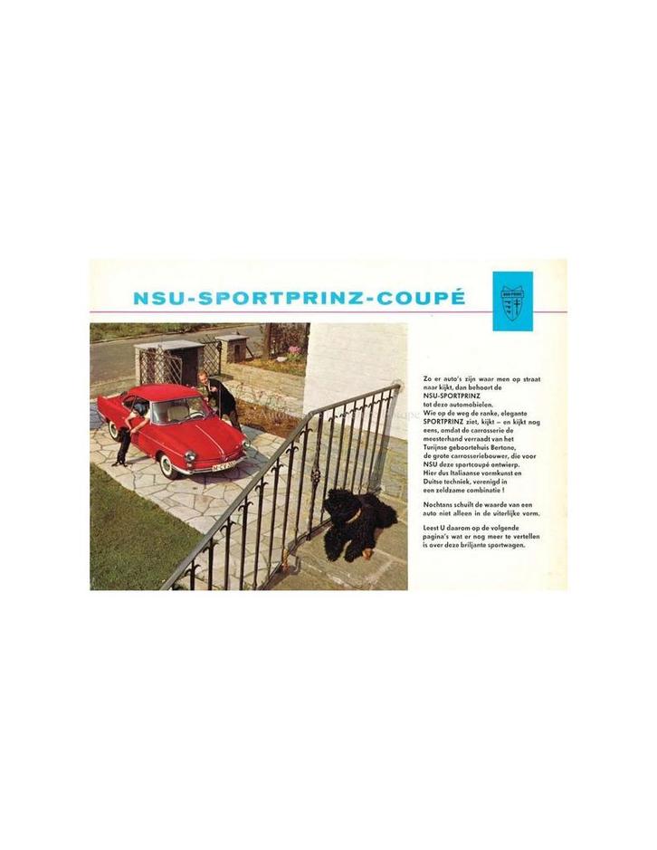 1963 NSU SPORT-PRINZ COUPÉ BROCHURE NEDERLANDS, Boeken, Auto's | Folders en Tijdschriften