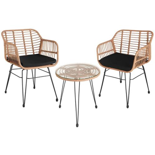 Wicker zitgroep Molfetta 2+1 - natuur, Tuin en Terras, Tuinsets en Loungesets, Verzenden