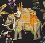 300x280cm! Exclusieve Indiase stof met koninklijke olifanten