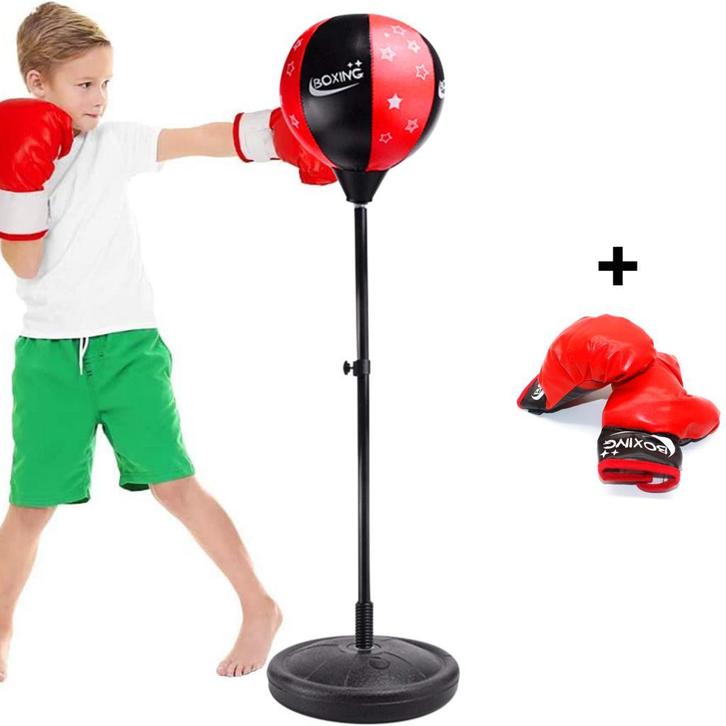 Zoluko Boksbal Kind op Voet - Met Bokshandschoenen, Sport en Fitness, Boksen, Boksbal, Nieuw, Verzenden