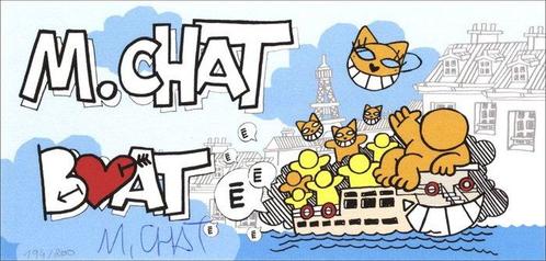 M. Chat (Thoma Vuille) (1977) - Boat Chat, Antiek en Kunst, Kunst | Schilderijen | Modern