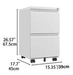 Verrijdbare Witte Dossierkast met Slot en Twee Lades, Verzenden, Nieuw in verpakking