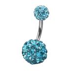 Fako Bijoux® - Navelpiercing - Disco Dots Duo - 8mm - Aqua, Nieuw, Verzenden