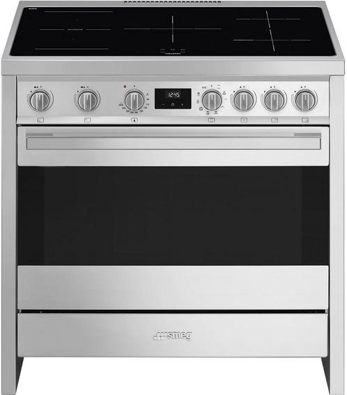 Smeg B95IMX9 inductie fornuis - roestvrijstaal, Witgoed en Apparatuur, Fornuizen, 60 cm of meer, Vrijstaand, 5 kookzones of meer