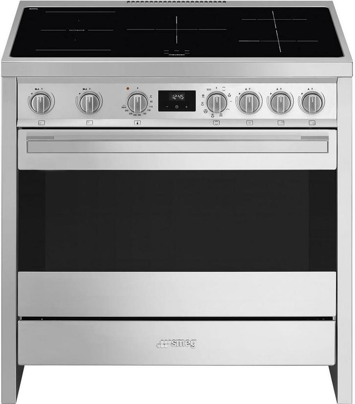 Smeg B95IMX9 inductie fornuis - roestvrijstaal, Witgoed en Apparatuur, Fornuizen, 60 cm of meer, Vrijstaand, 5 kookzones of meer