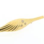 Gouden broche met diamant | 0,015 ct. (geelgoud, 585), Sieraden, Tassen en Uiterlijk, Broches, Gebruikt, Overige kleuren, Ophalen of Verzenden