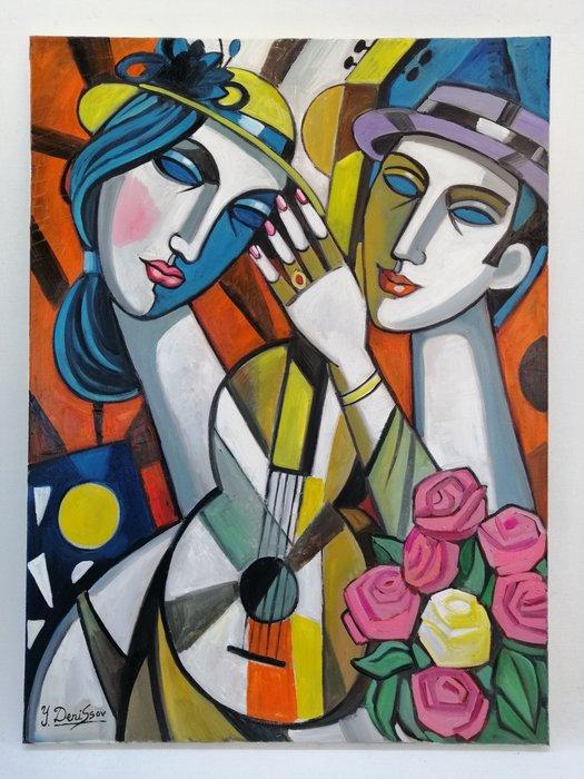 Yuri Denissov - Chanson damuor. Œuvre originale, fait à la, Antiek en Kunst, Kunst | Schilderijen | Modern